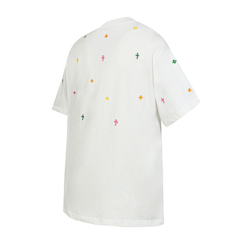  Chrome Hearts All Over Colorful Crosses Embroidered T-Shirt Black/White
