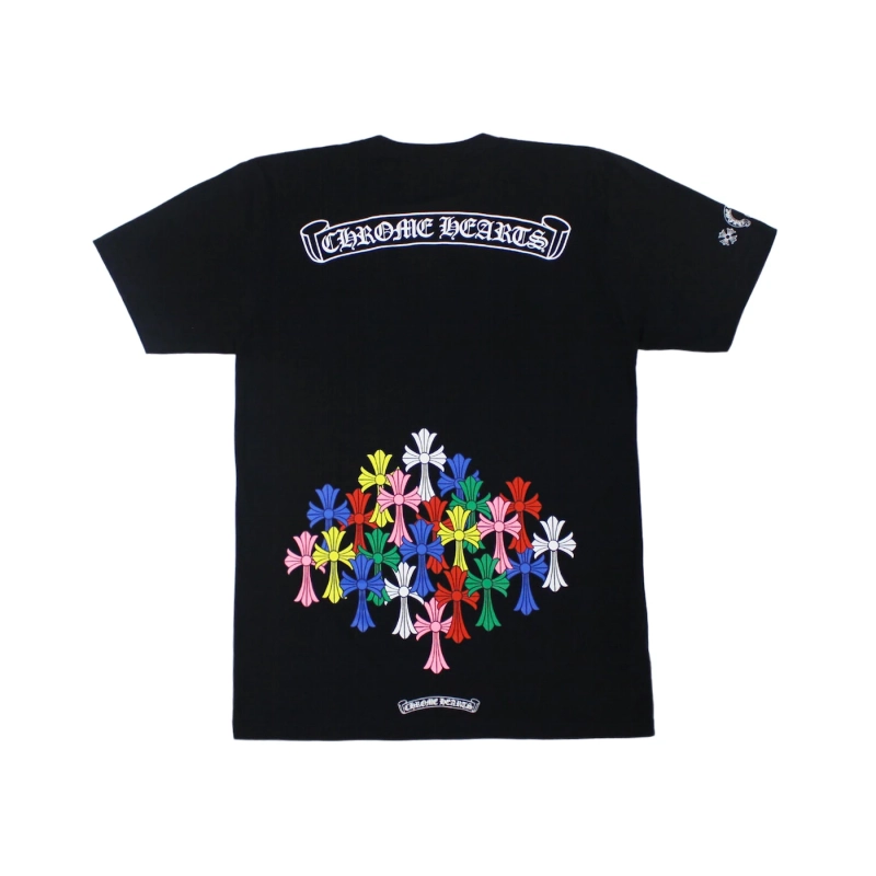 Chrome Hearts Multi Color Cross T-shirt Black+Fear of God Essentials Shorts (SS21) Black/Stretch Limo