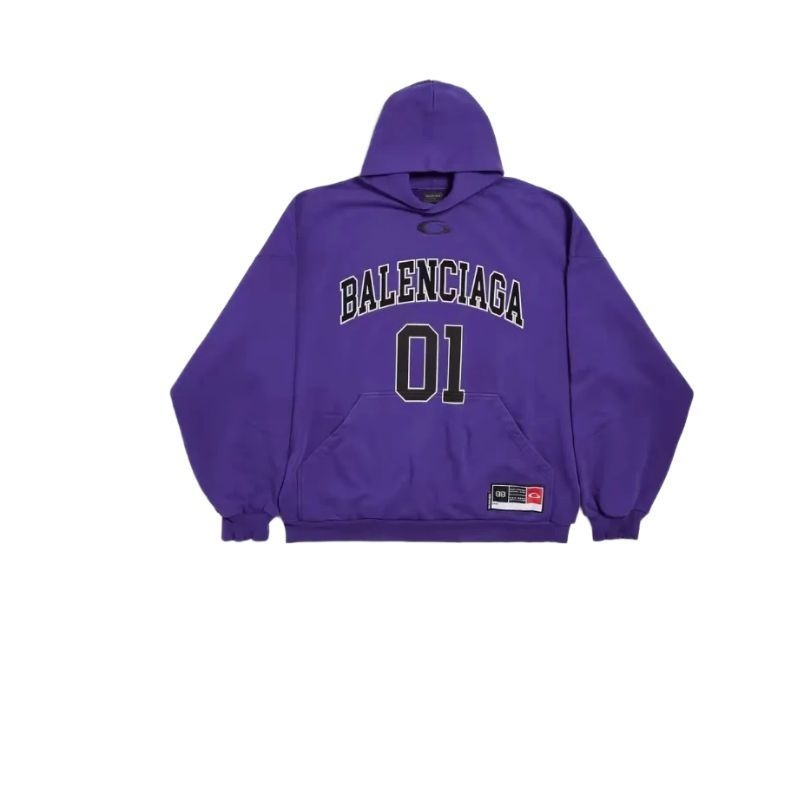 Balenciaga Basketball Series - Hoodie Large Fit in washed purple archetype fleece