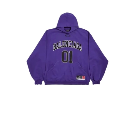 Balenciaga Basketball Series - Hoodie Large Fit in washed purple archetype fleece 01