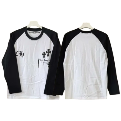 Chrome Hearts CH Script Cross Raglan Long Sleeve T-Shirtt-92# 01