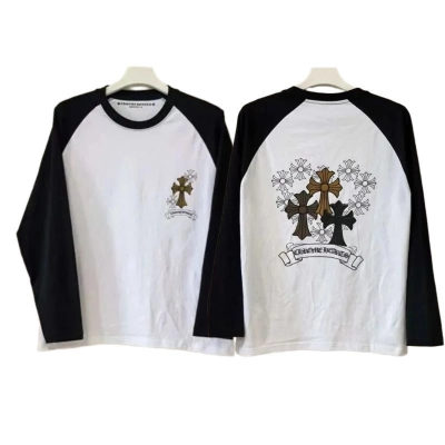 Chrome Hearts Triple Cross Daisy Raglan Long Sleeve T-Shirt-93# 01