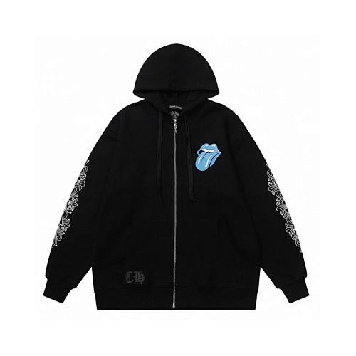 Chrome Hearts x The Rolling Stones Horseshoe Zip Up Hoodie-65#