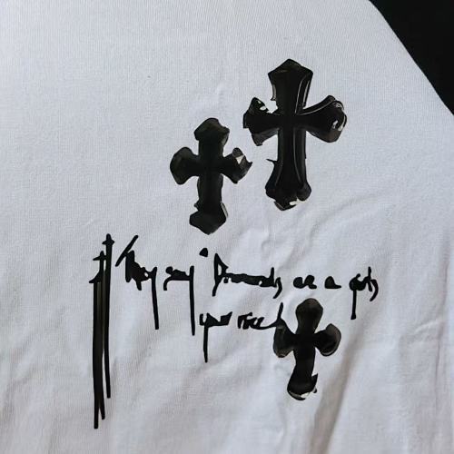 Chrome Hearts CH Script Cross Raglan Long Sleeve T-Shirtt-92#