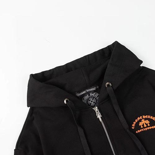 Chrome Hearts Orange Triple Cross Zip Hoodie-68#