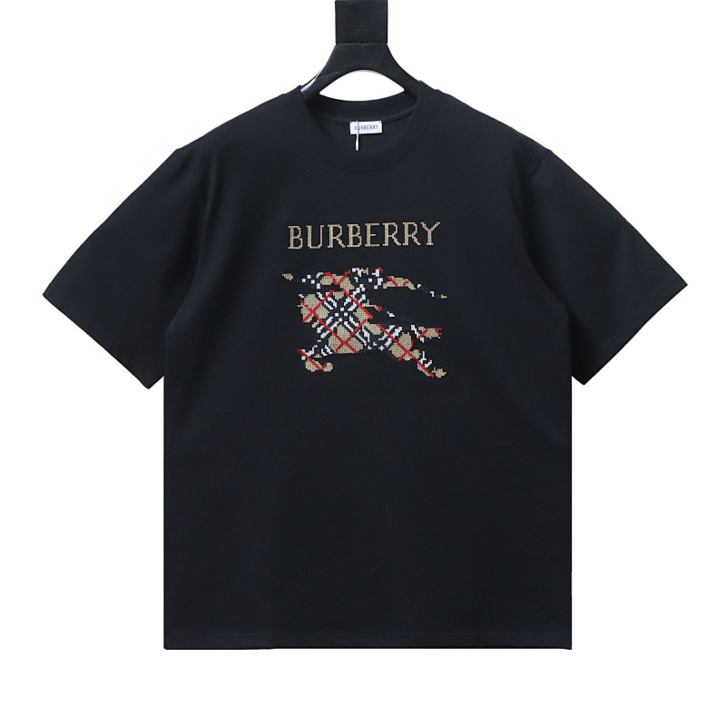 Burberry Cross Stitch EKD Cotton T-Shirt Black/White