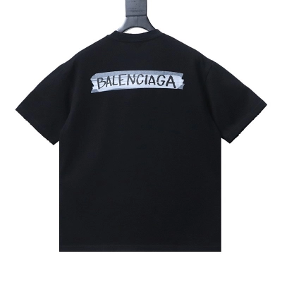 Balenciaga Masking Tape LogoT-shirt White/Black 02