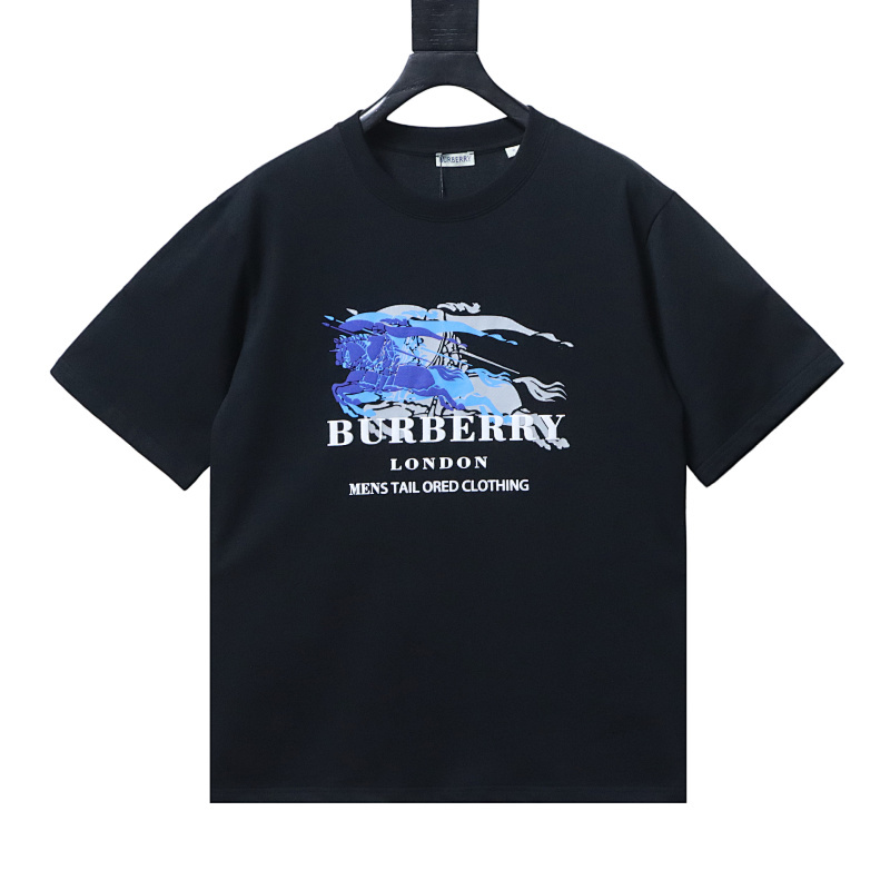 Burberry Equest Knigh Design T-Shirt  Black/White 