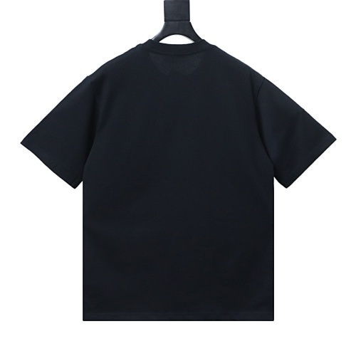 Burberry Equestrian Knight Design Check Cotton T-Shirt Black/White