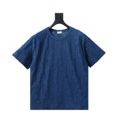 Dior Oblique Relaxed-Fit T-Shirt  White/Navy Blue 01