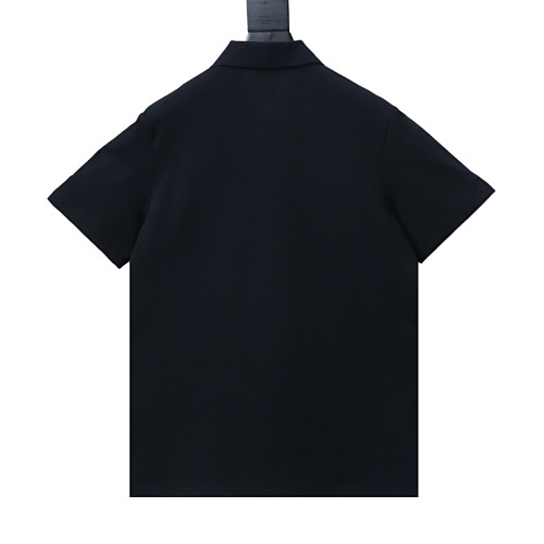 Burberry Equestrian Knight Cotton Piqué Polo Shirt Black/White