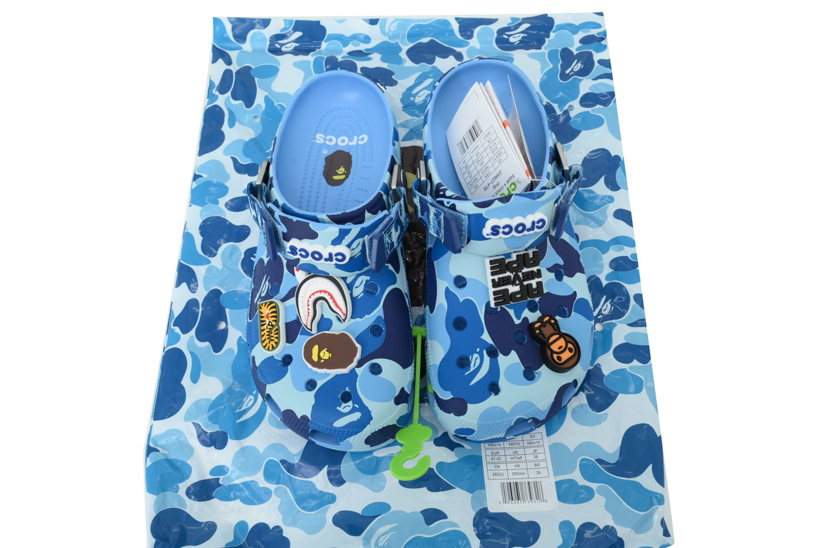 PKstockx BAPE x Crocs Classic Clog BAPE x Crocs Classic Clog 'ABC Camo - blue'