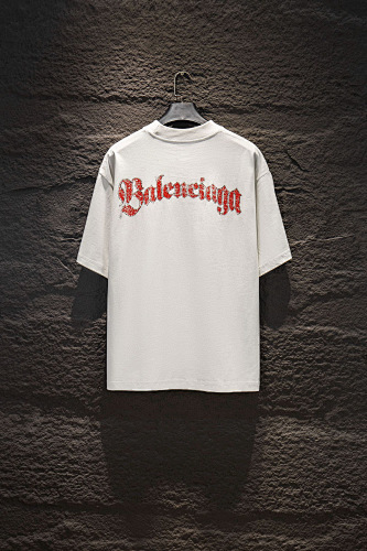 Balenciaga Gothic Logo Distressed Oversized T-Shirt -5246#