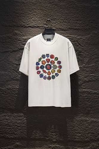 Balenciaga Gothic Logo Distressed Oversized T-Shirt -5246#