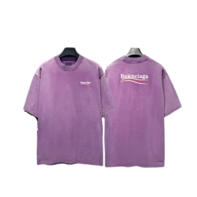 Balenciaga Political Campaign Faded Purple T-Shirt -5172# 01