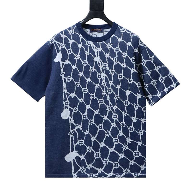 Louis Vuitton Monogram Fishne Short-Sleeve Knit Top