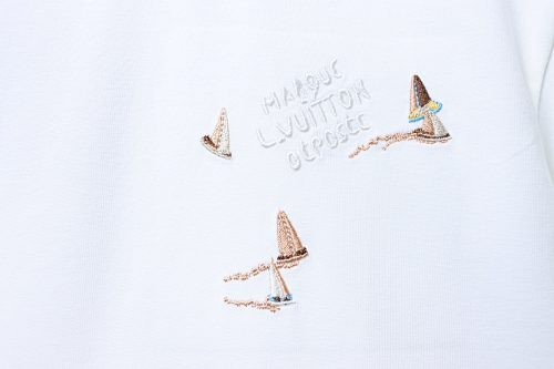  Louis Vuitton Embroidered Small Sailboat T-Shirt