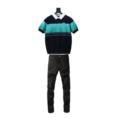 Louis Vuitton Iridescent Jacquard Short-Sleeved Polo+Amiri Jeans PK 602-1 01