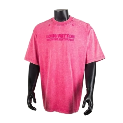 Louis Vuitton Vintage-Dyed Effect T-Shirt-6009# 01