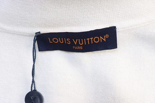 Louis Vuitton Checkered Jacquard Graphic Knit Polo Shirt