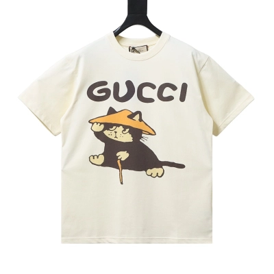 Gucci Cat in a Bamboo Hat T-shirt  01