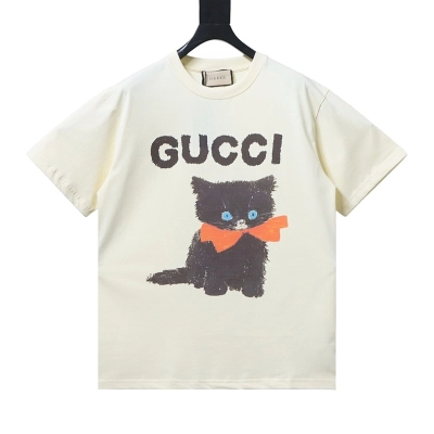 Gucci Black Cat with a Bow T-shirt  01