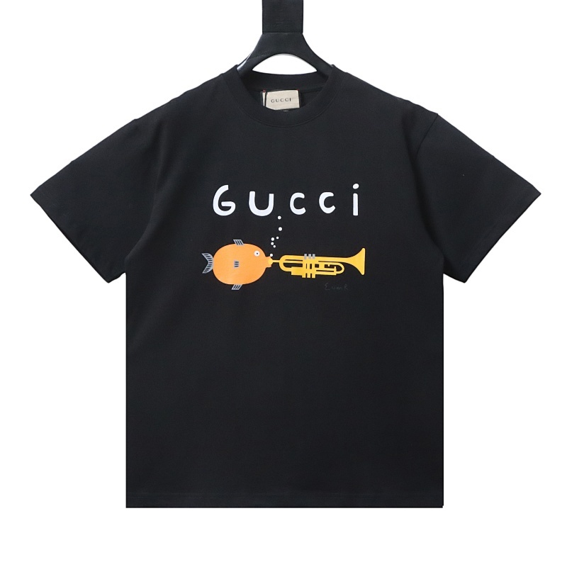 Gucci fish and trumpet print  T-shirt