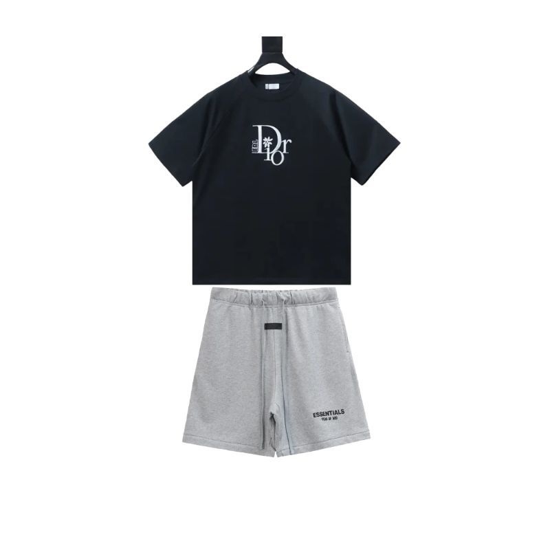 Dior relaxed-fit by erl t-shirt+Fear of God Essentials Shorts