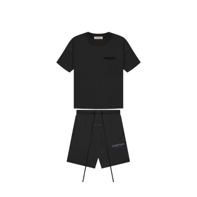 Fear of God Essentials Tee Stretch Limo+Fear of God Essentials Shorts (SS21) Black/Stretch Limo 01
