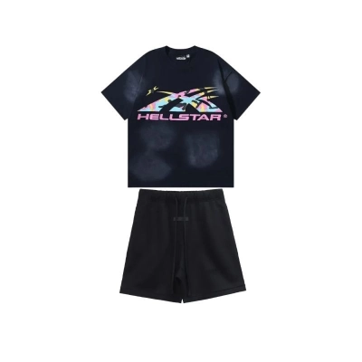 Hellstar T-Shirt -6793#+Fear of God Essentials Shorts 01