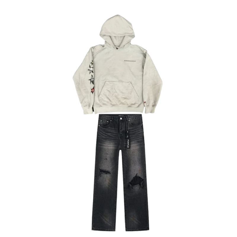 Chrome Hearts Matty Boy Hoodie Grey+Purple Brand Jeans -828#