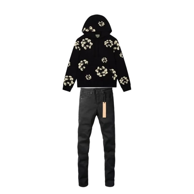 Denim Tears x CPFM Cactus Tears Wreath Hoodie Black+Ksubi Jeans PK 3004
