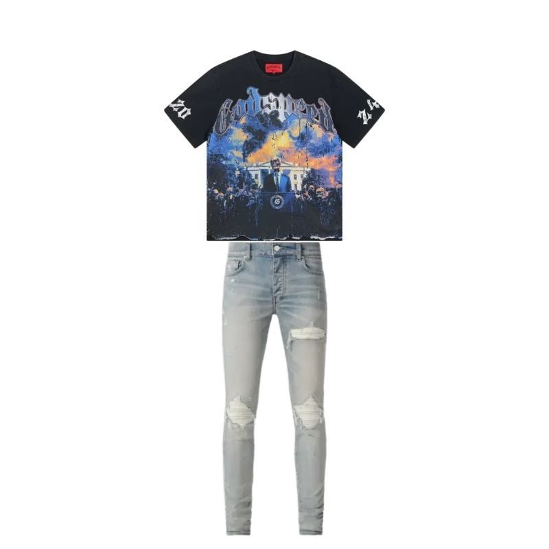 Godspeed V.O.D 2024 T-Shirt #1010 Black Wash+Amiri Jeans PK0723