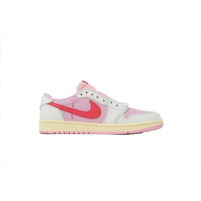 PK God Batch Travis Scott x Air Jordan 1 Retro Low OG 'Sail Tropical Pink' IQ7604-101 02