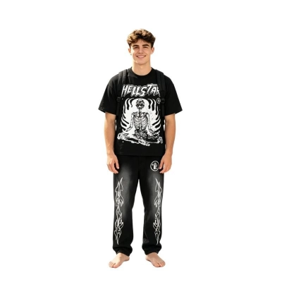 HellStar Inner Peace Tee + Hellstar Studios Flare Sweatpants Black 01