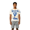 Hellstar Studios Yoga Cream Tee+ Purple Brand Denim Shorts PK5001