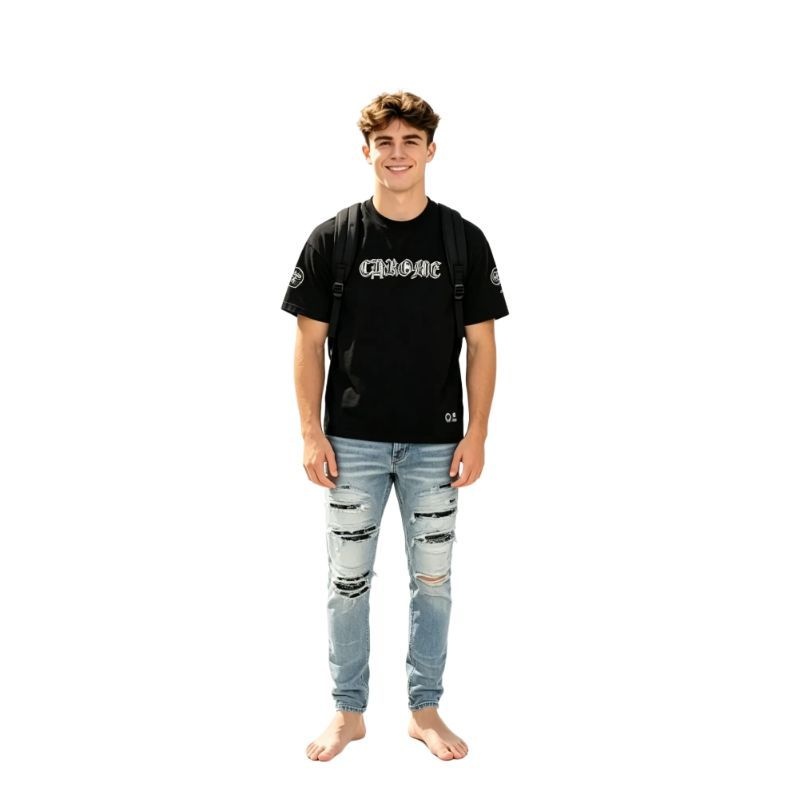 Chrome Hearts Mesh Stadium Football Jersey 'Black'+Amiri Jeans PK 8935