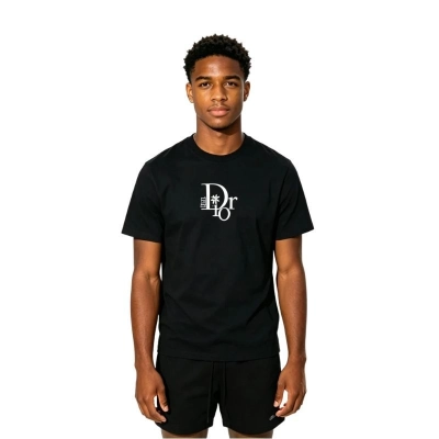 Dior relaxed-fit by erl t-shirt+Fear of God Essentials Shorts Black 01