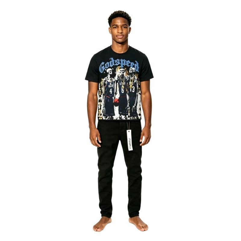 Godspeed Dream Team Tee #1023 Grey Wash+Purple Brand Fashion Men Jeans 4