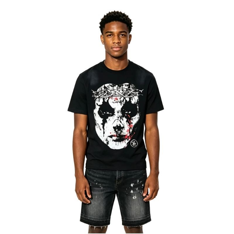 Hellstar T-Shirt-6710#+Purple Brand Denim Shorts PK505