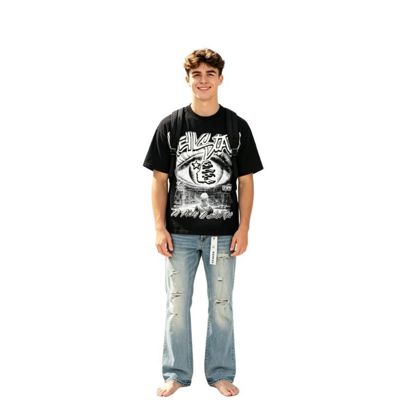 Hellstar T-Shirt-6732#+Purple Brand Jeans -172#