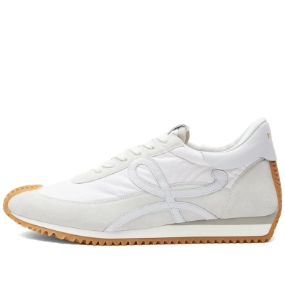 LOEWE  Flow Runner in nylon and suede White 01