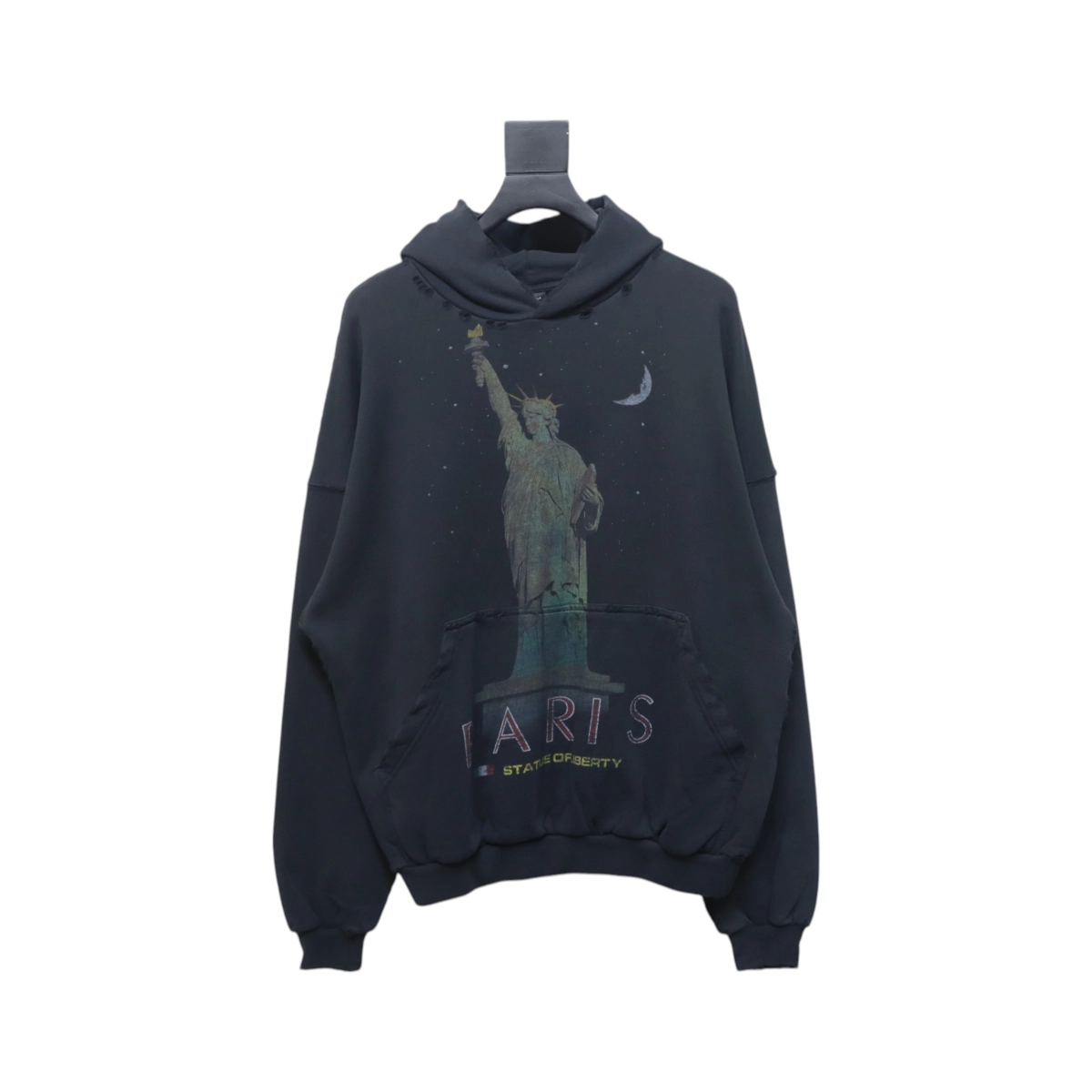 Balenciaga Paris Liberty Hoodie Oversized in Black