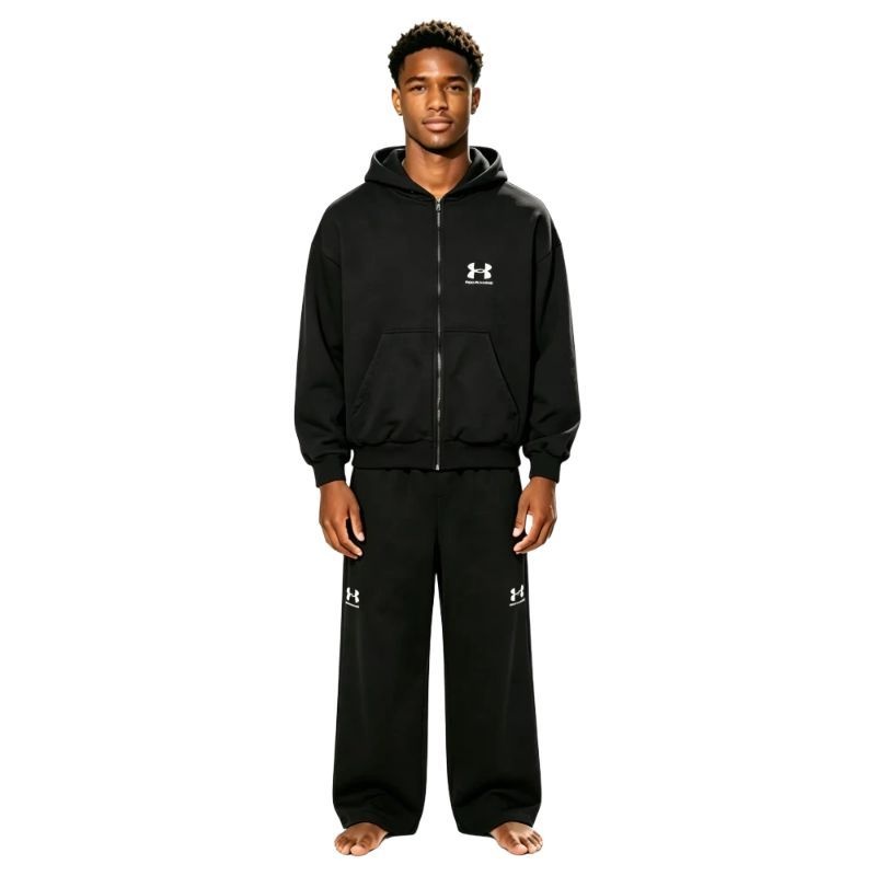 Balenciaga x Under Armour Zip Up Hoodie 'Black/White' +Balenciaga x Under Armour Baggy Sweatpants 'Black/White'