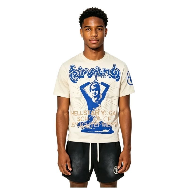 Hellstar Studios Yoga Cream Tee + Hellstar-705-0302