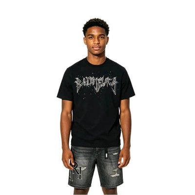 Balenciaga Heavy Matal Cotton T-shirt Black+Amiri jean shorts-605# 01