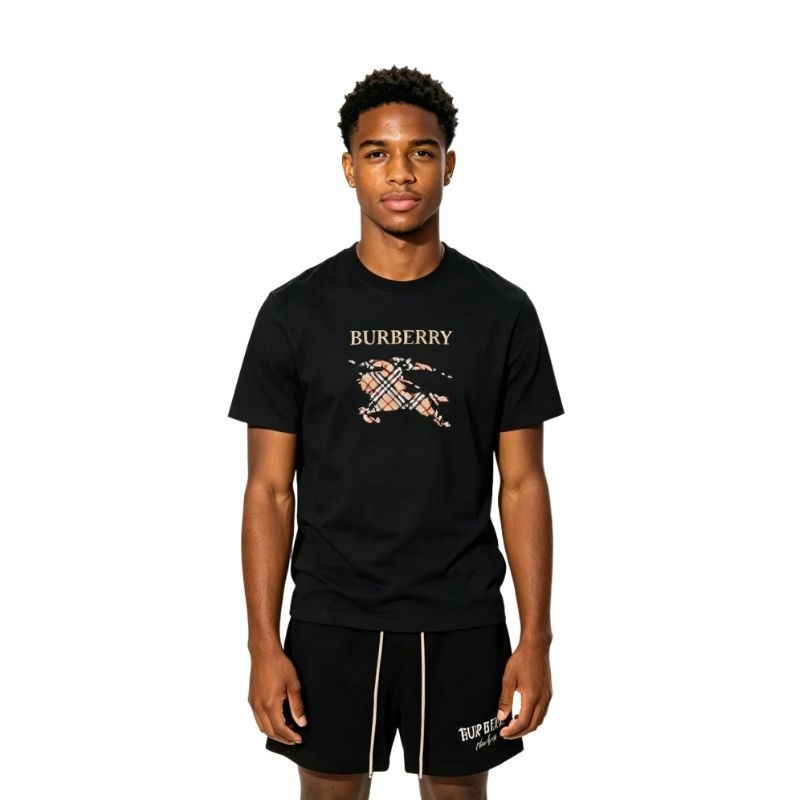 Burberry Cross Stitch EKD Cotton T-Shirt Black/White+Fear of GodSweatshort Dark 857#