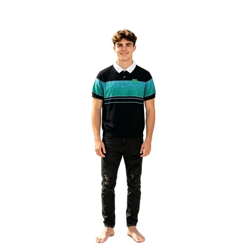 Louis Vuitton Iridescent Jacquard Short-Sleeved Polo+Amiri Jeans PK 602-1