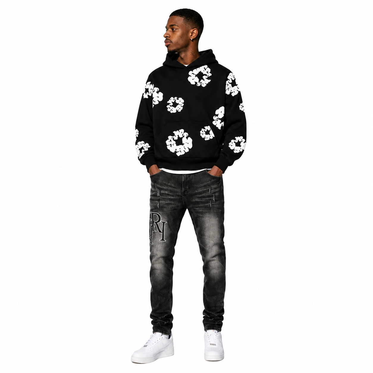 Denim Tears The Cotton Wreath Sweatshirt Black+ Amiri Jeans PK 8908