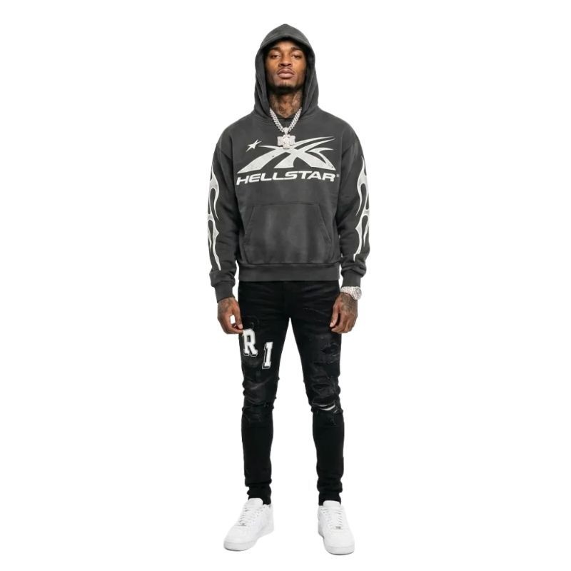 Hellstar Sport Hoodie Black FW23 + Amiri Jeans PK 8815